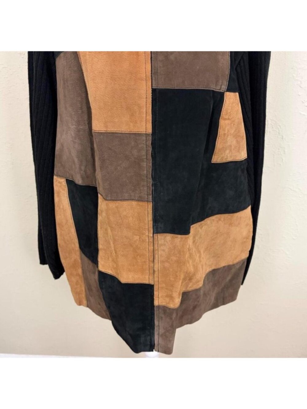 90s suede patchwork plus size boho jacket - Picture 4 of 8